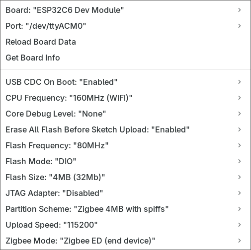 Arduino configuration